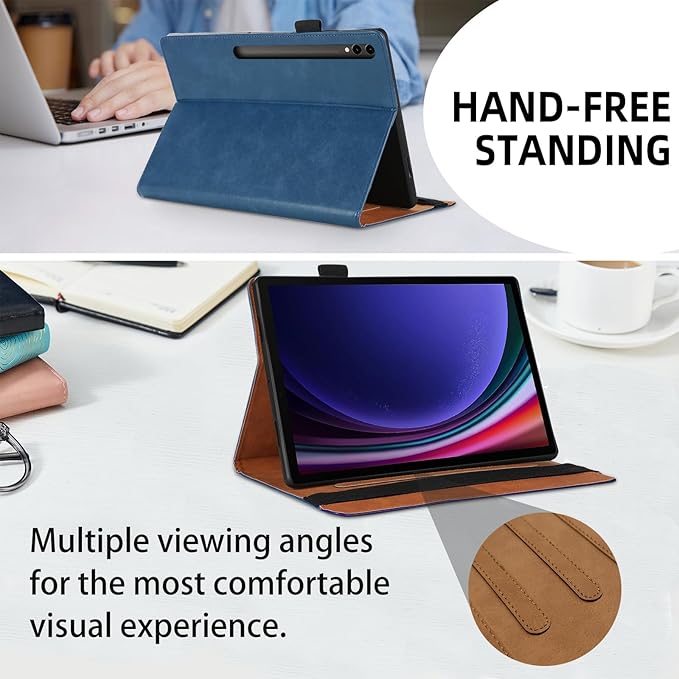 Samsung Galaxy Tab Case - PU Leather Cover with Card Slot and Pen Holder for 12.4 inch Tablets - Business Shell - Turkey