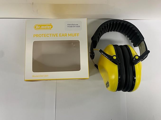Dr.meter Ear Protection for Kid: EM100 SNR27.4 Kids Noise Cancelling Headphones with Adjustable Headband - Kid Hearing Protection for Monster Truck Mowing Demo Derby and Concert - Yellow