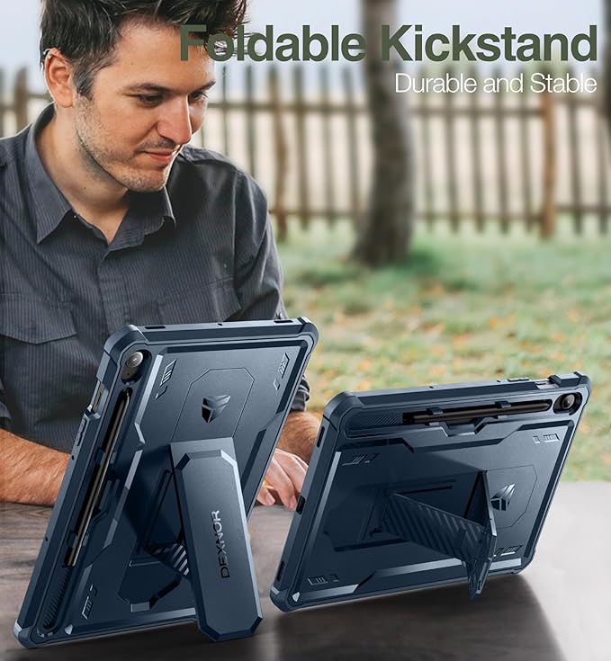 Dexnor Case for Samsung Galaxy Tab S10 Lite /S10 FE/S9 FE 10.9 Inch(2025/2023), [Built in Screen Protector & Kickstand] with Pen Holder Heavy Duty Full Body Cover for S9 FE 5G Tablet Case - Blue