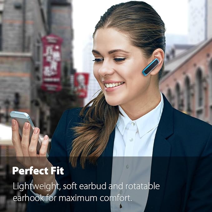 Bluetooth Headset, Wireless Bluetooth Earpiece w/ 18 Hours Playtime and Noise Cancelling Mic,Ultralight Earbud Headphone Hands-Free Calls for iPhone Tablet Samsung Android Cell Phones Truck Driver