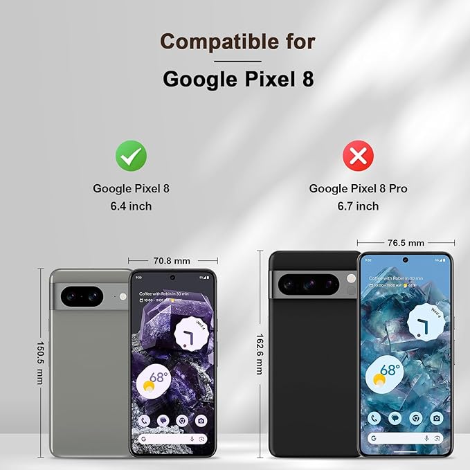 Jasonyu Flip Wallet Case for Google Pixel 8,Leather Magnetic Folio Cover with Card Holder,Kickstand - TPU Shockproof Durable Protective Phone Case,Brown