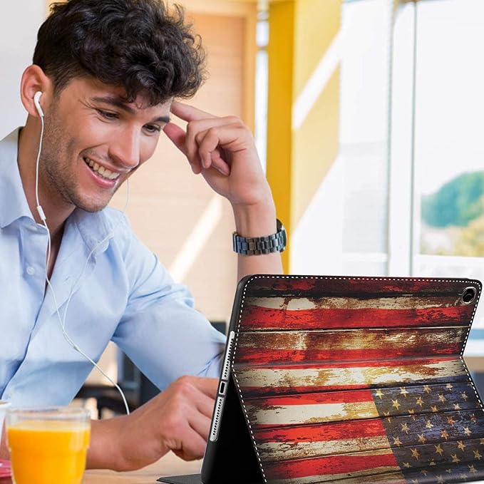 Case for Samsung Galaxy Tab A9 Plus 11 inch 2023，Slim Fit Foldable Standing Cover Case with Auto Sleep/Wake for Galaxy Tab A9+ 11’2023 (SM-X210/X216/X218)，Vintage USA Flag