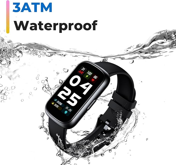 Fitness Tracker Smart Watch, 1.47" Full Touch Health Tracker with 24/7 Heart Rate & Blood Oxygen Monitor, Sleep Tracker, 3ATM Waterproof Step Tracker Activity Tracker for Women Men, Deep Black