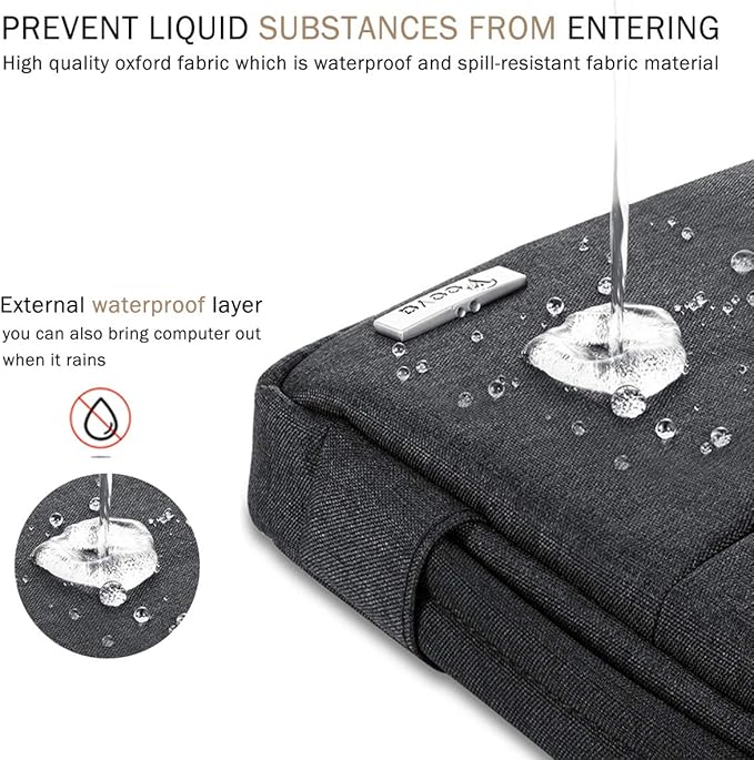 Voova 15.6 16 Inch Laptop Sleeve Case Compatible with MacBook Pro 16 M1/M2/M3/M4 Max 2019-2025, 15.6-16” Hp Lenovo Acer Asus, Waterproof Slim Computer Bag Cover with Handle, Black