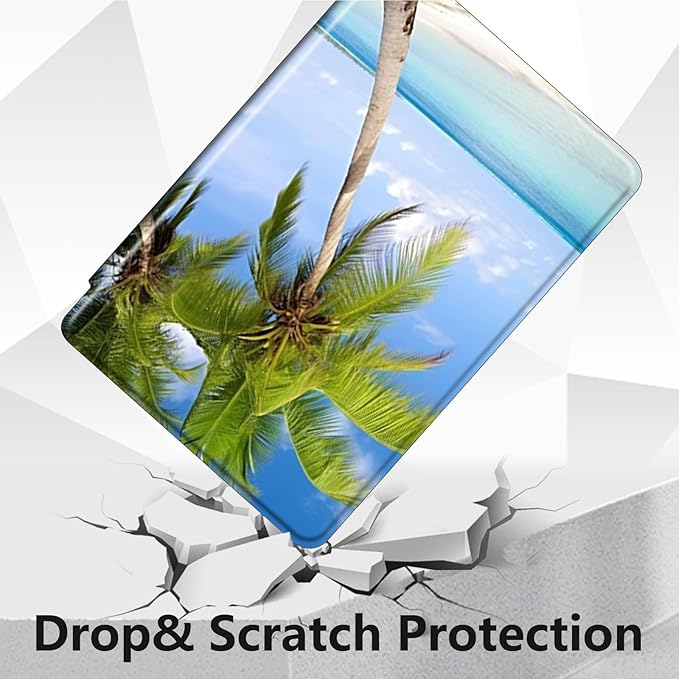 Case for Lenovo Tab P11 Plus Case 2021 (TB-J616F / J616X), 360 Degree Rotating Folding Stand,with Auto Sleep/Wake Case for Lenovo Tab P11 11” 2020 (TB-J606F TB-J606X),Beach and Coconut Trees