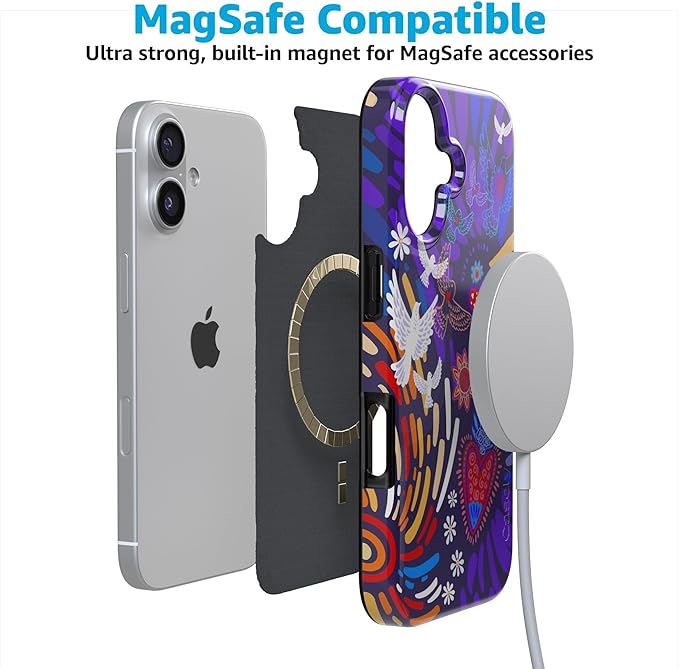 Casely iPhone 17 Case | Viva La Vida | Frida Kahlo Collage | Compatible with MagSafe | Classic Ultra Slim Design