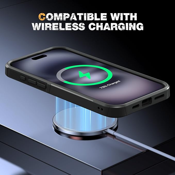 Diaclara Designed for iPhone 16 Case, [with Privacy Screen Protector] [Anti Spy] [Military Grade Drop Protection] Heavy Duty Full-Body Shockproof Phone Case, Magnetic Black