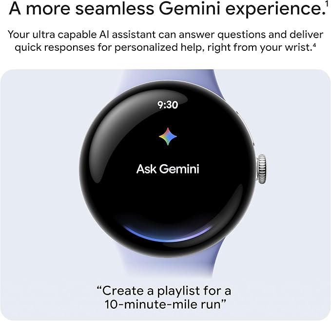 Google Pixel Watch 4 (45mm) - Android Smartwatch - Heart Rate and Sleep Tracking - 40-Hour Battery - Fitness Tracking - Google AI - Matte Black Aluminum Case - Obsidian Active Band - LTE (2025 Model)