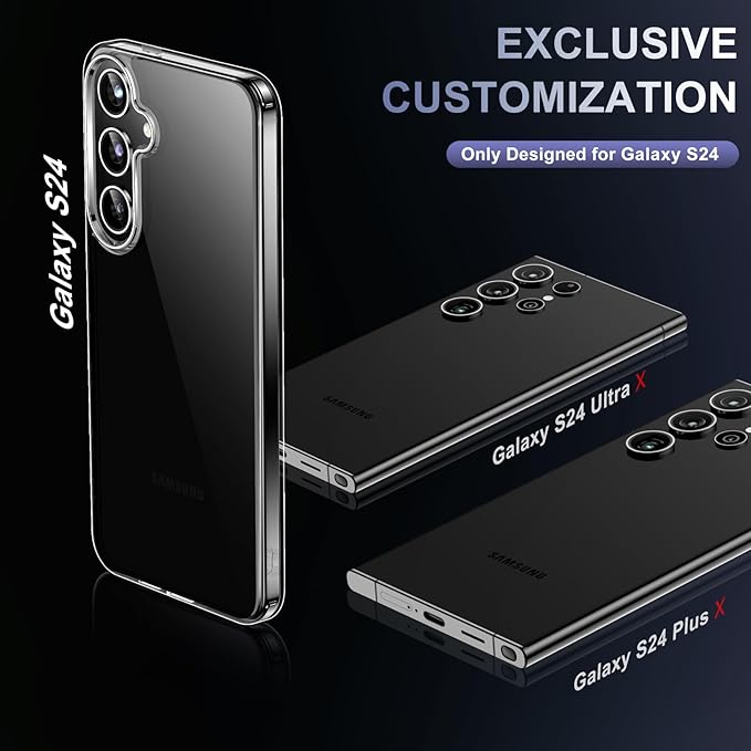 Red2Fire for Samsung Galaxy S24 Case Clear, [Non-Yellowing] [Slim Thin] [Military Grade Drop Protection] Lightweight Shockproof Protection Phone Case for S24 Case 6.2 inch, Clear