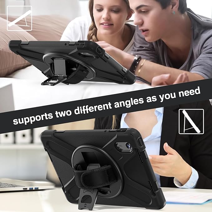 ZenRich Rugged Tablet Case for Lenovo Tab M11/K11 LTE 11" 2024 (TB-330FU/330XU), Heavy Duty Shockproof Protective Cover with Screen Protector, 360° Rotating Kickstand, Hand Strap & Shoulder Belt