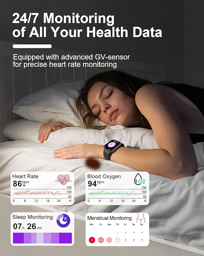 Smart Watch(Answer/Make Calls), 2.01”Smart Watches for Women Men 120+ Sports Modes Fitness Tracker with Blood Pressure/Heart Rate/Sleep Monitor, IP68 Waterproof Activity Tracker for Android and iPhone