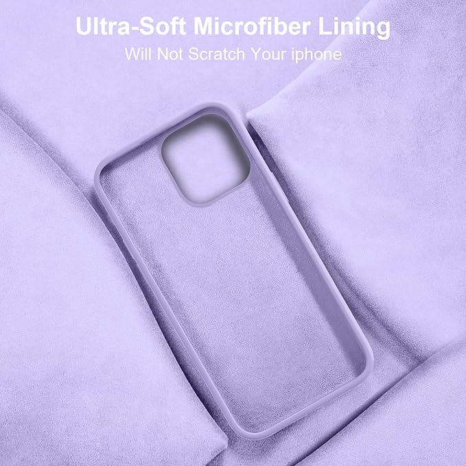 Vooii Compatible with iPhone 14 Case,[Silky Touch Premium Liquid Silicone] [Soft Anti-Scratch Microfiber Lining], Ultra Slim Shockproof Protective Case for iPhone 14 - Light Purple