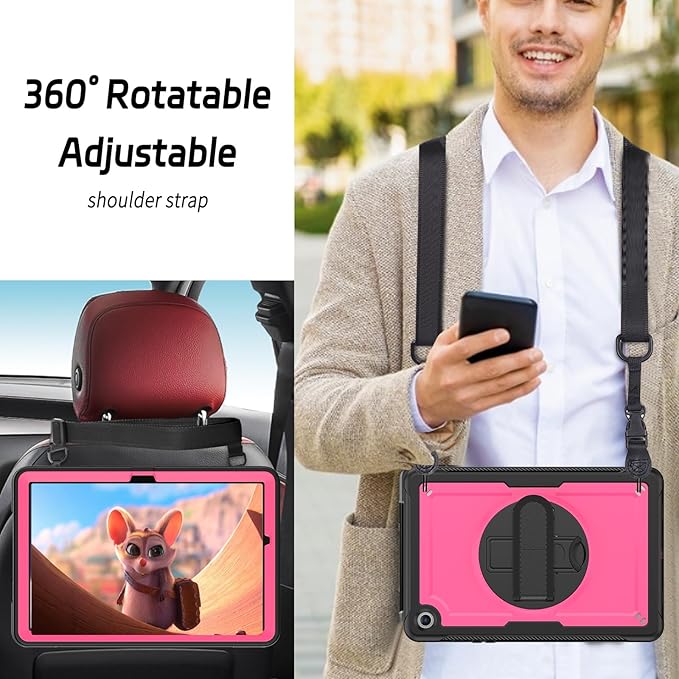 ZenRich Case for Samsung Galaxy Tab A9 Plus / A9+ 5G 11" 2023 (SM-X210/X216/X218),Heavy Duty Shockproof Protective Case with 360 Rotating Kickstand Hand & Shoulder Belt for Galaxy Tab A9 Plus 11 inch