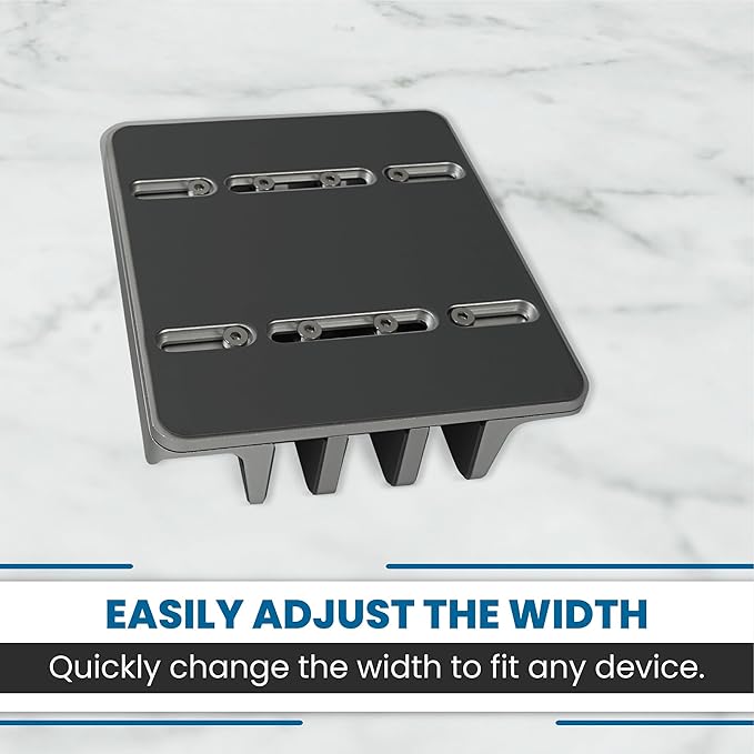 Multiple Laptop Holder Vertical – Adjustable Laptop Vertical Stand Holds 5 Devices, Fits All MacBooks Laptops Tablets and Mobiles (up to 17.3”). Closed Upright Vertical Laptop Stand for Desk