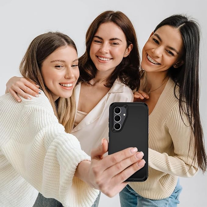 for Samsung Galaxy S25 FE Case Heavy Duty Protective Shockproof Dropproof 3-Layer Full Body Protection [Without Screen Protector] Tough Rugged Case for Galaxy S25 FE,Black