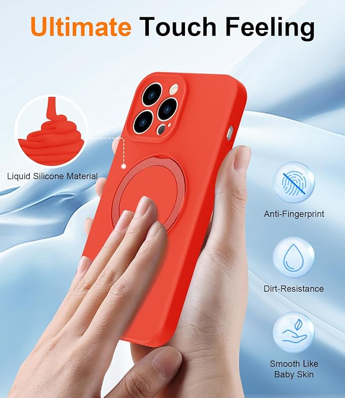 ZHK Liquid Silicone Designed for iPhone 12 pro Case with Magnet Stand, [Precise Camera Lens Protection][Mil-Grade Drop Shockproof][Soft Anti-Scratch Microfiber Lining] Slim Fit Cover, Red