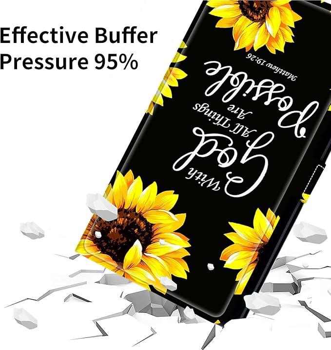 for Lenovo Tab M9 Case,9 inch Tablet Cover, Magnetic Closure Travel Portable Protective Case with 360 Degree Rotating Stand for Lenovo Tab M9 TB-310FU 2023-Sunflower Matthew 19:26