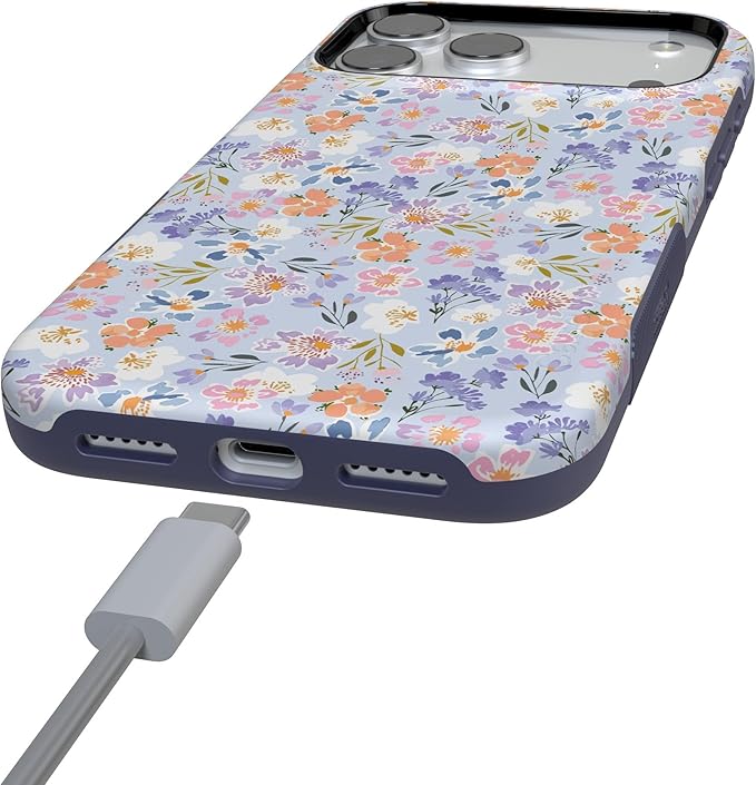 Casely iPhone 17 Pro Case | Poppy Meadows | Pastel Floral | Compatible with MagSafe | Bold Protective Design