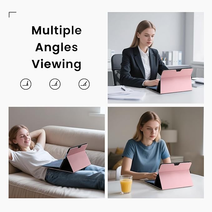 Omnpak Microsoft Surface Pro 11/10/9 Case, Lightweight Protective, Multiple Angle, Stylus Holder, Designed for Surface 11th Edition AI 2024/Pro 9 5G 13" 2022, Compatible with Type Cover Keyboard