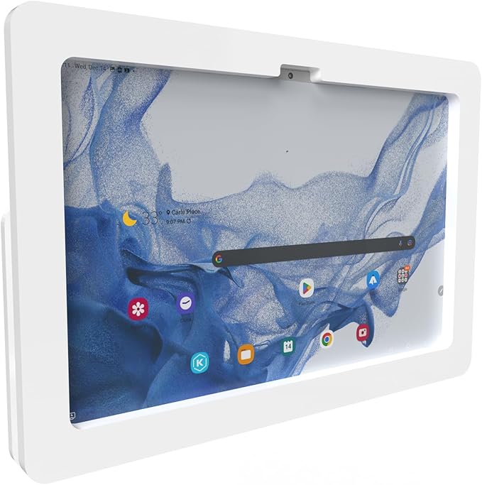 TABcare Security Anti-Theft Acrylic VESA Enclosure for Samsung Galaxy TAB A9+ 11 with Wall Mount Kit (White, TAB A9+ 11)