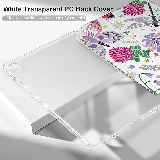 DONGKE Case for Samsung Galaxy Tab A9+/A9 Plus 11 inch 2024 2023 (SM-X210/X216/X218), Slim Stand Hard PC Translucent Back Shell Smart Cover, Auto Wake/Sleep - Dragonfly
