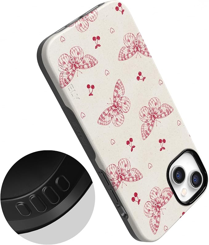 Casely iPhone 14 Case | Heart Flutters | Butterfly | Compatible with MagSafe | Bold Protective Design