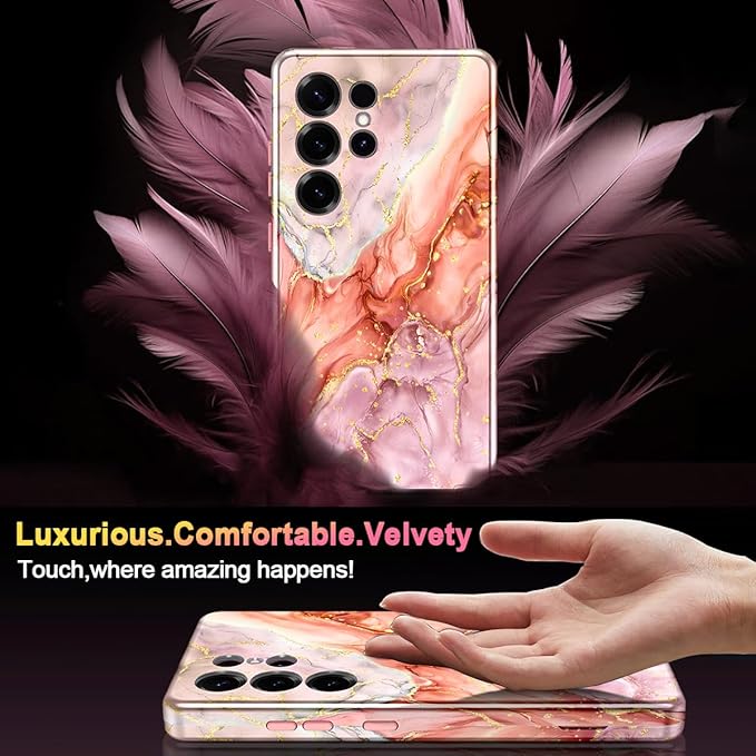 Casetego for Galaxy S25 Ultra Case,Compatible with MagSafe,[Military Grade Drop Test] Full Body Protection Slim Shockproof Rugged Marble Women Case for Samsung Galaxy S25 Ultra 6.9 inch,Gold