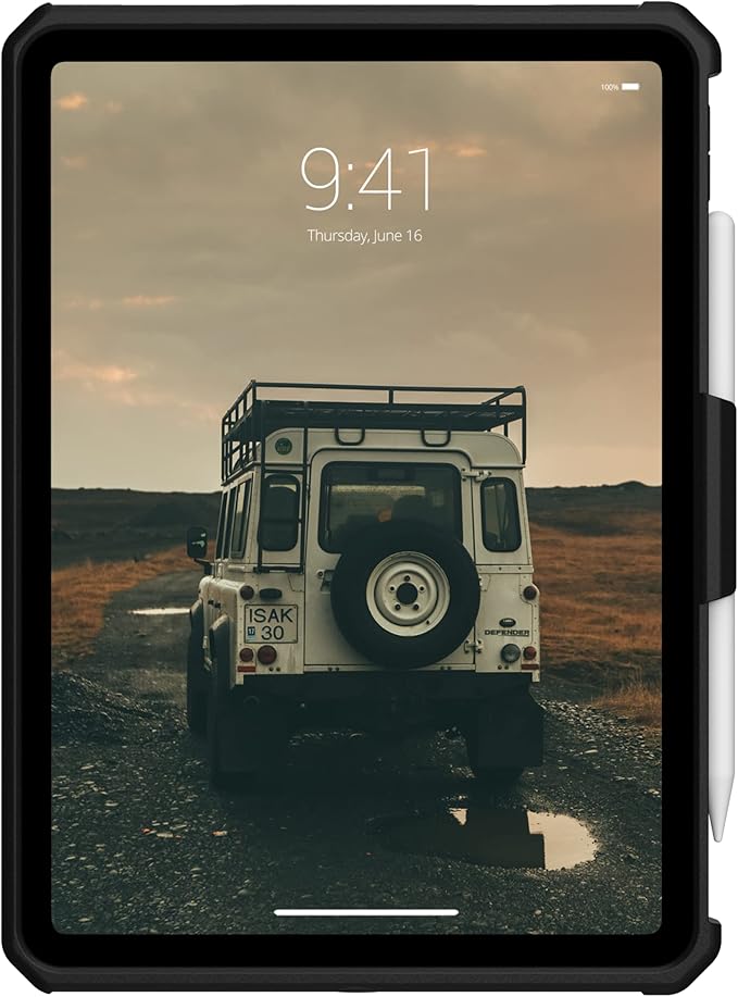 URBAN ARMOR GEAR UAG Designed for iPad 11" A16 11th Gen 2025, 10.9" 10th Gen 2022 Case A3354 A3355 A2696 - Rugged Slim Protective Folio Cover w/Hand Strap Kickstand & Pencil Holder, Scout Black