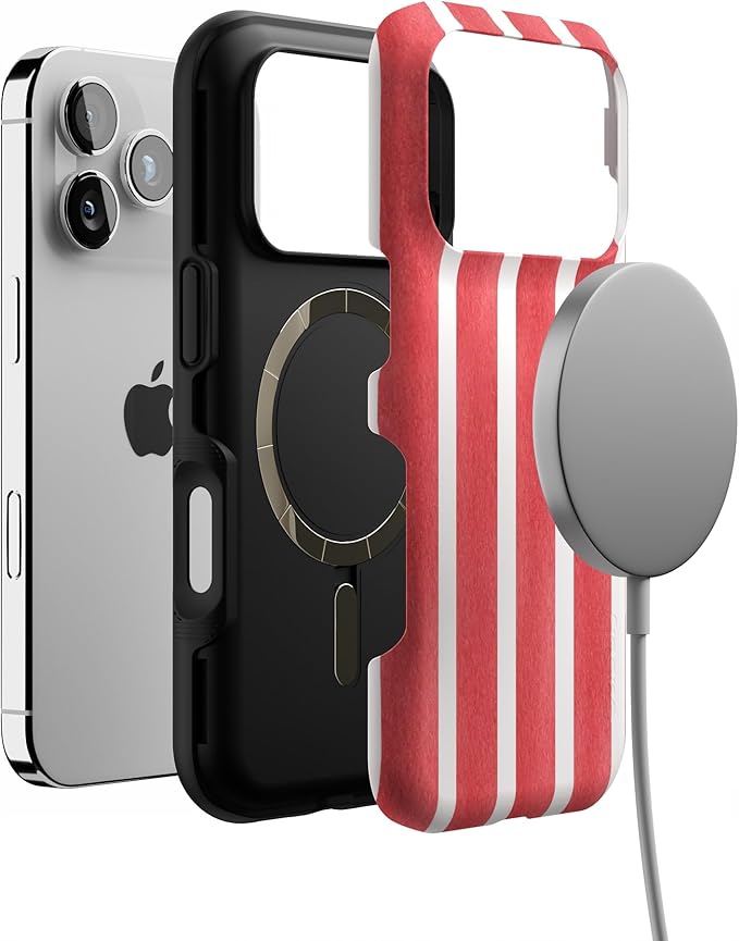 Casely iPhone 17 Pro Case | East Coast Summer | Red Stripes | Bold Protective Design | Compatible with MagSafe