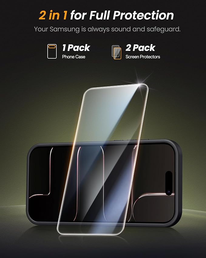 for iPhone Air Case Wallet with Stand, Built-in [2 Pack] Screen Protector & Card Holder & Camera Cover, Military Grade Drop Protection Protective Phone Case for iPhone Air Case 2025, Black