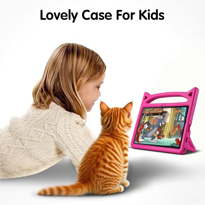 Kids Case for Samsung Galaxy Tab A9 Plus 11inch 2023, Lightweight Durable Shockproof Samsung Galaxy Tab A9+ Cover with Handle,Build-in Kickstand for Kids (Pink)