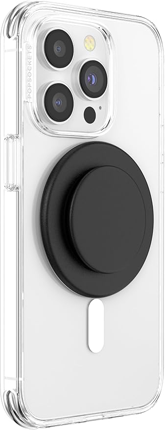 PopSockets Phone Grip for MagSafe with Kickstand, Magnetic Stand, Swappable Top, Secure Hold for iPhone MagSafe Cases, Phone & Tablet Grip - Black
