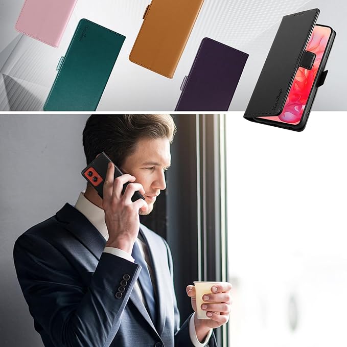 Wallet Flip Case for Moto G Stylus 5G (2024) - [RFID Blocking] Luxury PU Leather Card Holder Magnetic Phone Cover with Kickstand,Shockproof Protective Case,Black