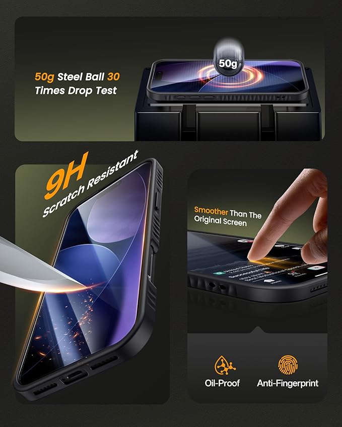 for iPhone 17 Pro Max Case Wallet with Stand, Built-in [2 Pack] Screen Protector & Card Holder & Camera Cover, Military Grade Drop Protection Phone Case for iPhone 17 Pro Max 2025, Black