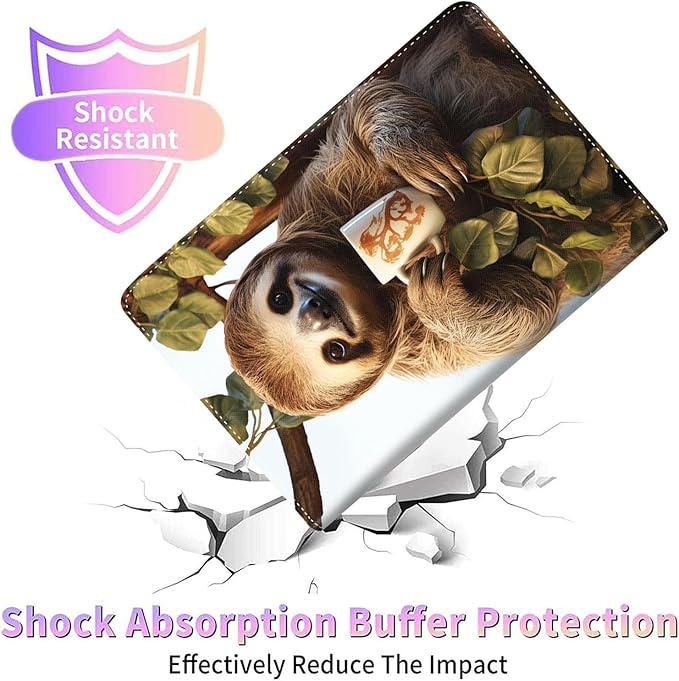 Case for Galaxy Tab A9 Plus ， Auto Sleep/Wake Multi-Angle Viewing Slim Folio Stand Cover for Samsung Galaxy Tab A9+/A9 Plus 11 Inch 2023 (SM-X210/X216/X218), Sloth