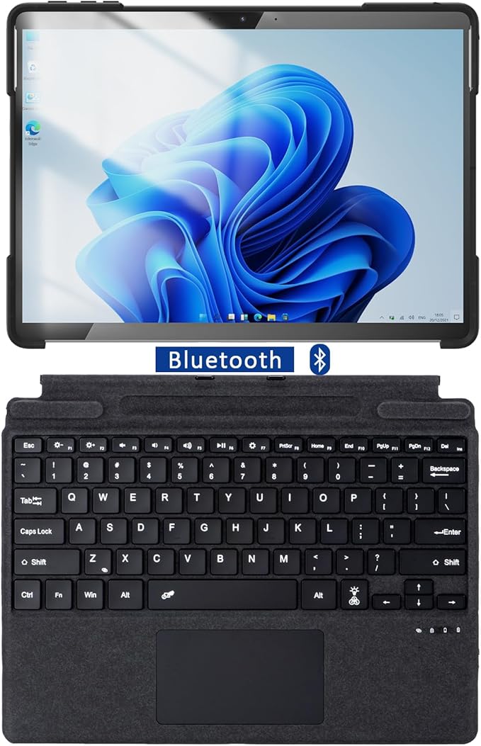 ZenRich Rugged Case with Keyboard for Surface Pro 9/10/11,Bluetooth Keyboard Case for Microsoft Surface Pro 11/10/9 with 360° Rotating Hand Strap & Stand
