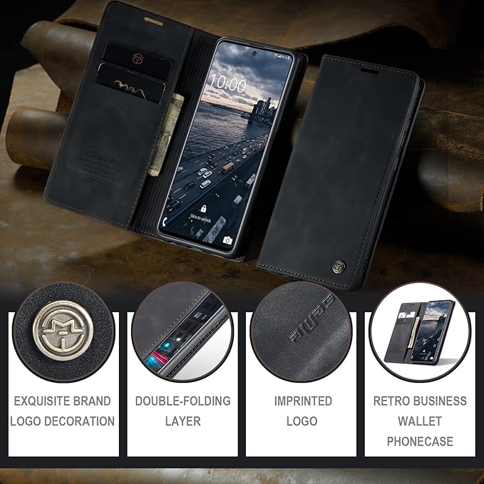 for Samsung Galaxy A33 5G Case, Flip Wallet Leather Case with Card Holder Magnetic Closure Shockproof Kickstand Protective Phone Cases Cover for Samsung A33 5G,Black