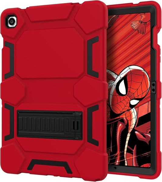 CCMAO Case for Samsung Galaxy Tab A9+/A9 Plus Case 11 Inch 2023 Model (SM-X210/X216/X218), Heavy Duty Shockproof Hybrid Three Layer Protective Cover for Kids Boys Girls, Red+Black