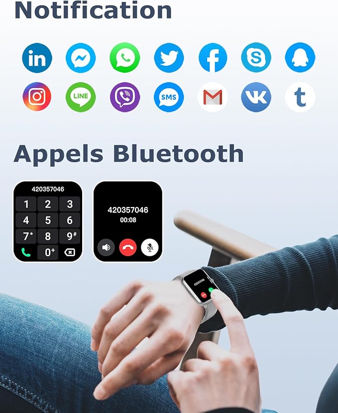 GRV Smart Watch for iOS and Android Phones (Answer/Make Calls), Watches for Men Women IP68 Waterproof Smartwatch Fitness Tracker Watch with Heart Rate/Sleep Monitor Steps Calories Counter (Gray)