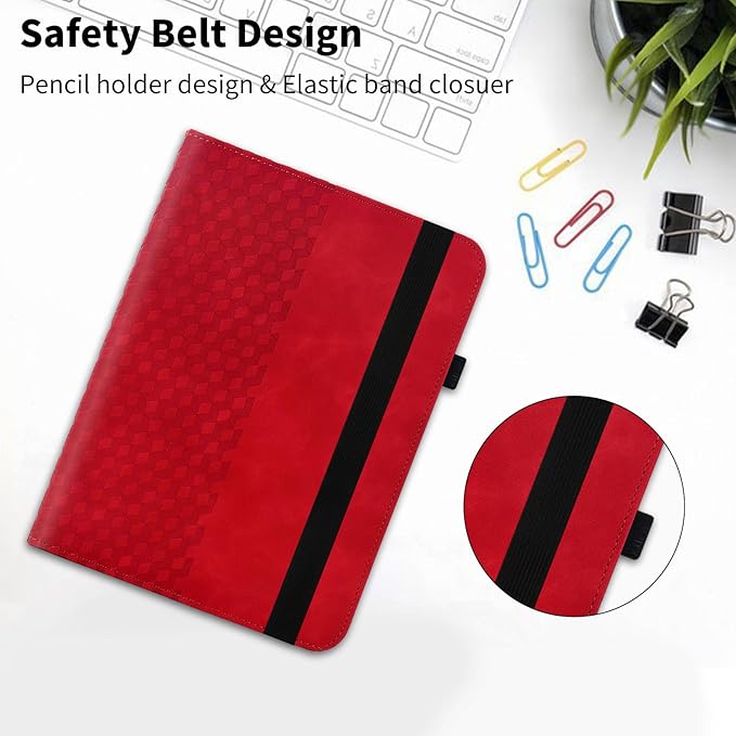 Case for Samsung Galaxy Tab S10 FE Plus 13.1 Inch 2025 (SM-X620/X626),360 Degree Rotating PU Leather Folio Protective Cover with Auto Sleep/Wake,Card Holder&Shoulder Strap for Woman Man,Red