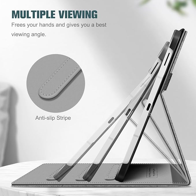 Fintie Case for Samsung Galaxy Tab S10 Lite/ S10 FE/ S9 FE 5G 10.9 Inch/Tab S9 11 Inch with S Pen Holder, Multi-Angle Viewing Protective Cover with Pocket, Auto Sleep/Wake, Grey