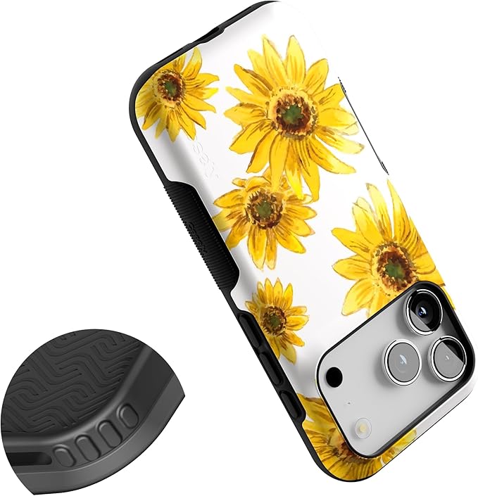 Casely iPhone 17 Pro Case | Golden Garden | Yellow Sunflower | Bold Protective Design | Compatible with MagSafe