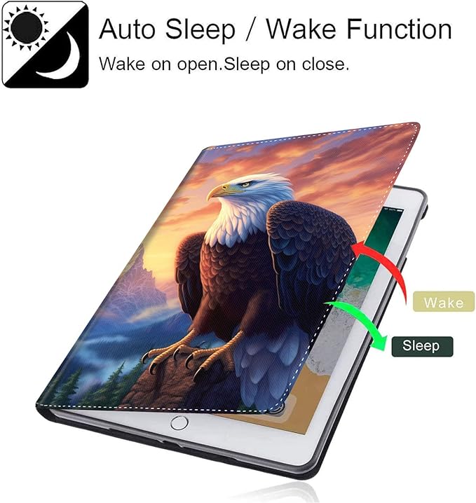 Case for Galaxy Tab A9 Plus ， Auto Sleep/Wake Multi-Angle Viewing Slim Folio Stand Cover for Samsung Galaxy Tab A9+/A9 Plus 11 Inch 2023 (SM-X210/X216/X218), Bald Eagle