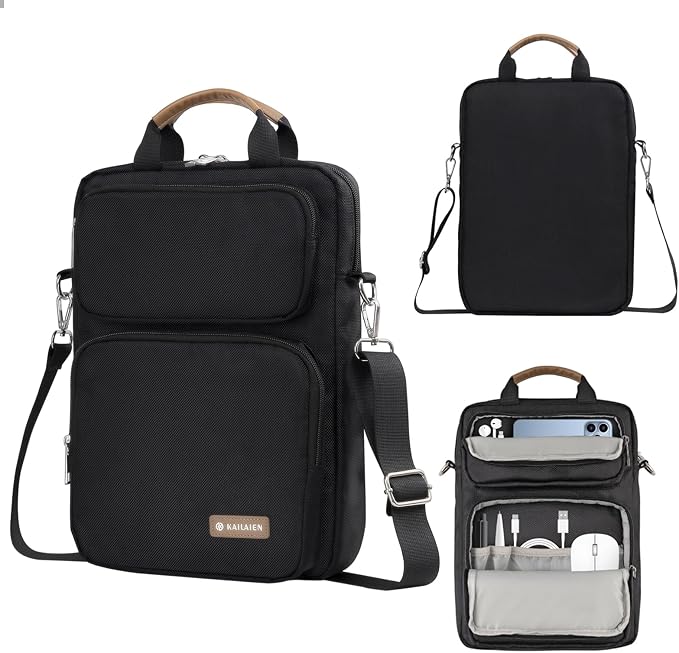 10-13 Inch Tablet Sleeve Bag, Ipad Bag for 13 In/11 in New iPad Pro M4 & 13 in Air M2 2024,iPad Pro 12.9 M2&M1,Ipad 10.9,Galaxy Tab S8+/S9+ 12.4,with Removable Shoulder Strap(Black)