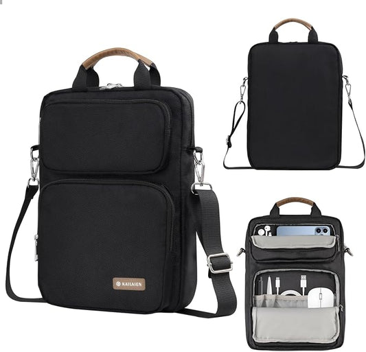 10-13 Inch Tablet Sleeve Bag, Ipad Bag for 13 In/11 in New iPad Pro M4 & 13 in Air M2 2024,iPad Pro 12.9 M2&M1,Ipad 10.9,Galaxy Tab S8+/S9+ 12.4,with Removable Shoulder Strap(Black)