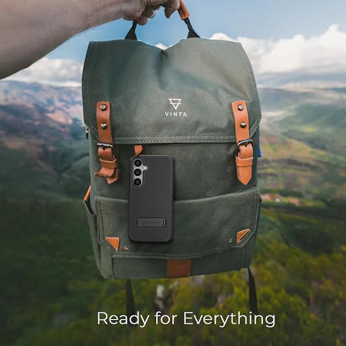 MOTIVE Designed for Samsung Galaxy s24 Plus Case with Belt Clip, Compatible with MagSafe, Dual-Layer 10FT Military Grade Drop Protection, Shockproof s24 Plus Holster Case 6.6” | Black