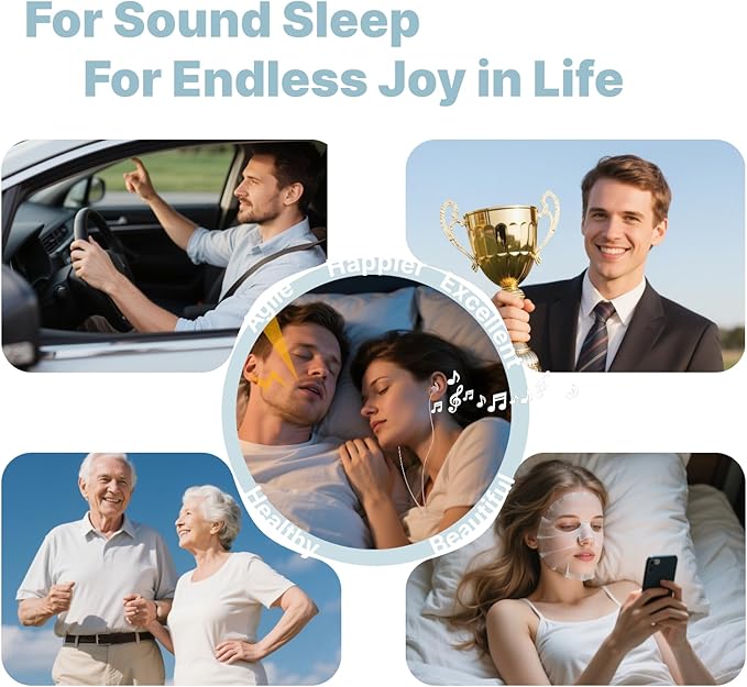 Hmusic Wired Sleep Headphones,3.5mm Wired Sleeping Earbuds,30dB Noise Isolate Sleep Earplugs,2g Lightweight Soft Silicone,Snail Flat Thin Bed Earphones for Air Travel,Work,Audio Book,Meditation