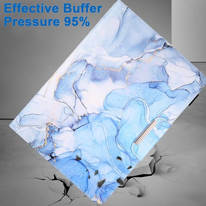 JZCreater 10 Inch Tablet Case, Universal 10 10.1 Inch Android Tablet Cover, Multi-Angle Viewing Stand Case for 9.5-10.5 Inch Tablet, GR-Blue Marble