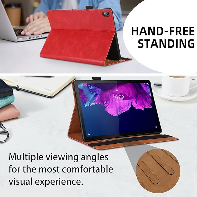 TIPOYOPOO Case for Lenovo Tab P11(TB-J606F/J606X)/Tab P11 Plus (TB-J616F/J616X) 11 inch Business Slim PU Leather Protective Case Shell with Card Holder Folio Stand Cover for Lenovo Tab P11 /P11+ 11"