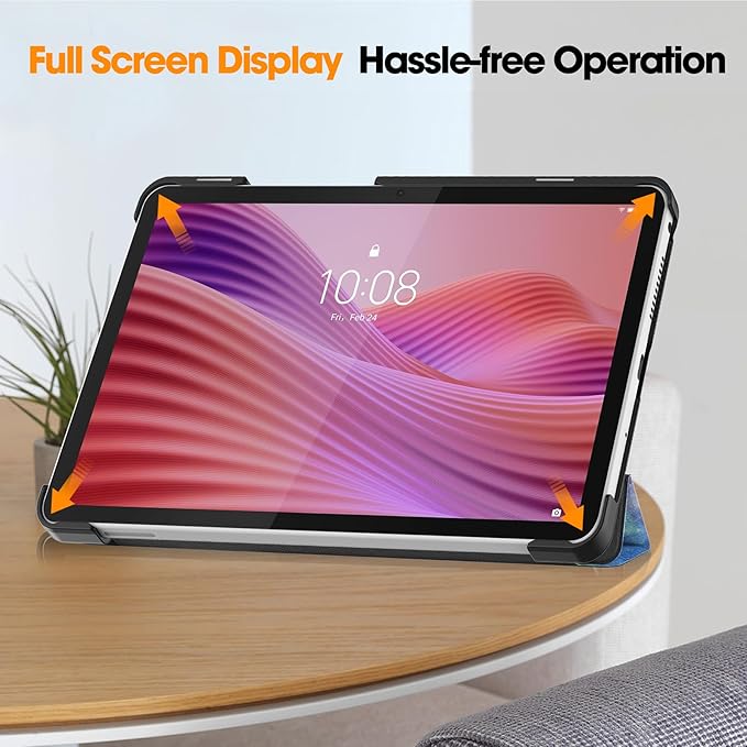 Case for Lenovo Tab One 8.7'' / Tab K9 Case, Folding Folio Ultra-Thin PU Leather Stand Case Cover with Auto Wake/Sleep for Lenovo Tab K9 8.7 Inch Outer Space